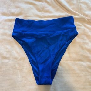 Aerie high waisted cheeky blue bikini bottoms